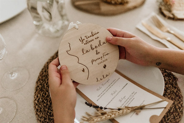 Placa de madera - Embarazada