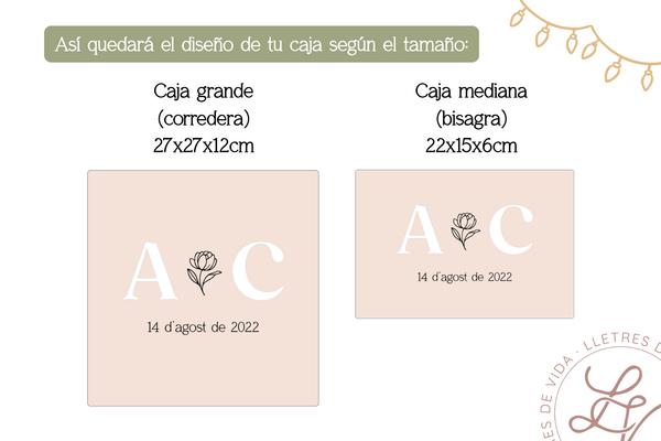 Caja recuerdos - Iniciales metacrilato