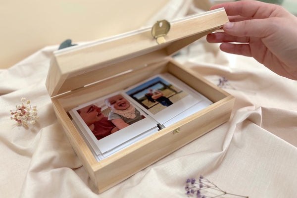 Caja recuerdos - Flores y corazón