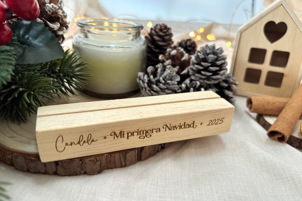 Caja regalo - Mi primera Navidad (base + adorno + placa huella)