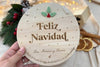Placa Feliz Navidad - Familia y frase personalizada