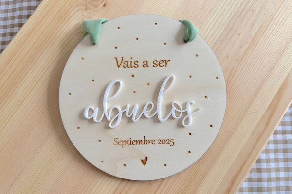 Placa madera - Vais a ser...