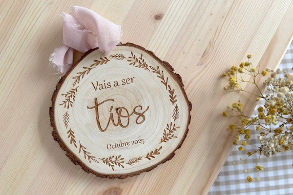 Rodaja de madera - Corona floral