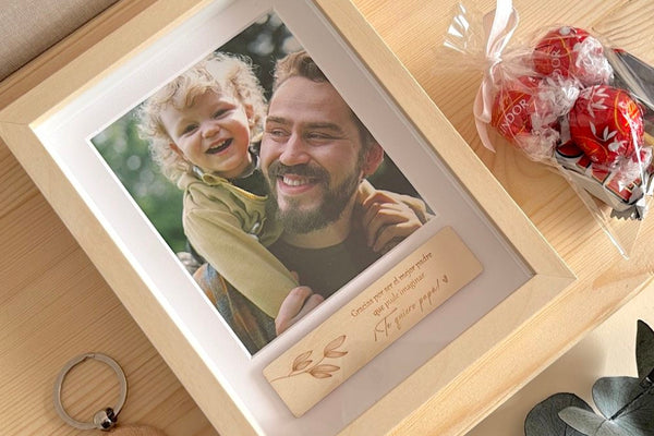 Marco de fotos - Placa madera (Día del padre)