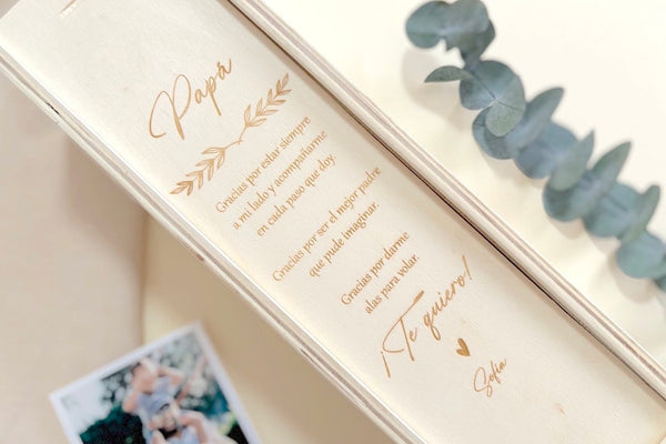Caja vino en madera -Personalizada
