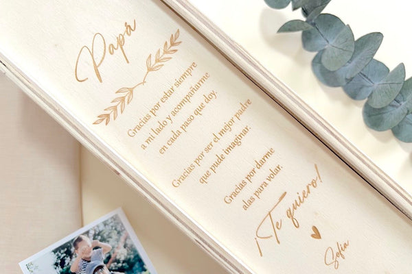 Caja vino en madera -Personalizada