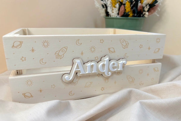 Caja recuerdos - Nombre metacrilato