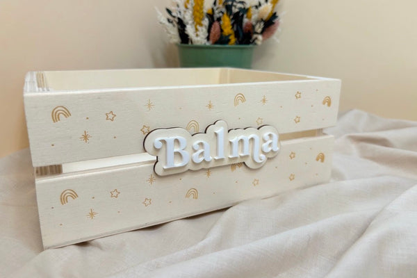 Caja recuerdos - Nombre metacrilato