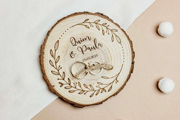 Porta alianzas - Corona floral - Lletres de Vida