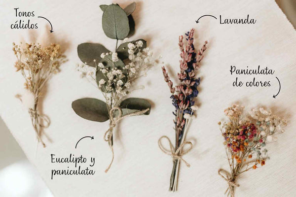 Rodaja de madera con ramillete - Embarazada