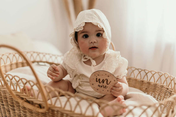 Placas madera cumple meses bebé - Estrellas - Lletres de Vida