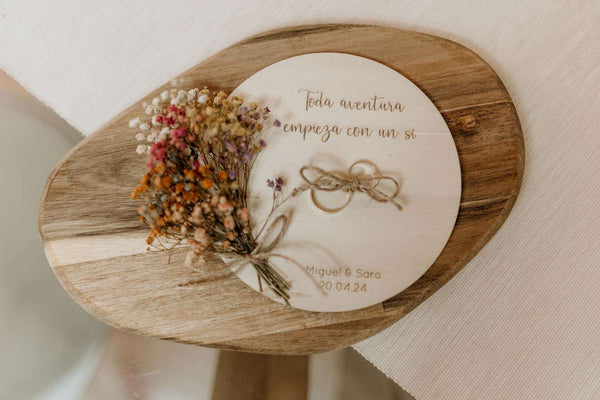 Porta alianzas - Placa ramillete - Lletres de Vida