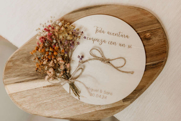 Porta alianzas - Placa ramillete - Lletres de Vida