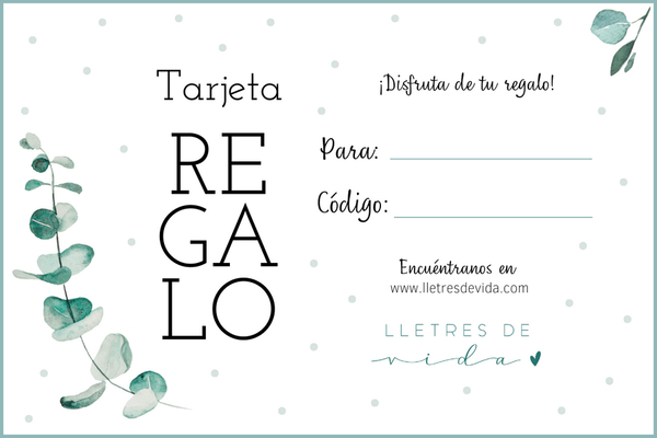 Tarjeta regalo - Lletres de Vida - Lletres de Vida
