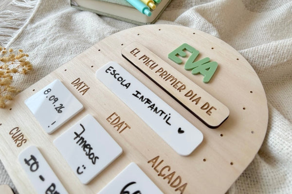 Placa madera personalizada - Primeras veces