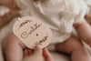 Placas madera cumple meses bebé - Ovalada - Lletres de Vida